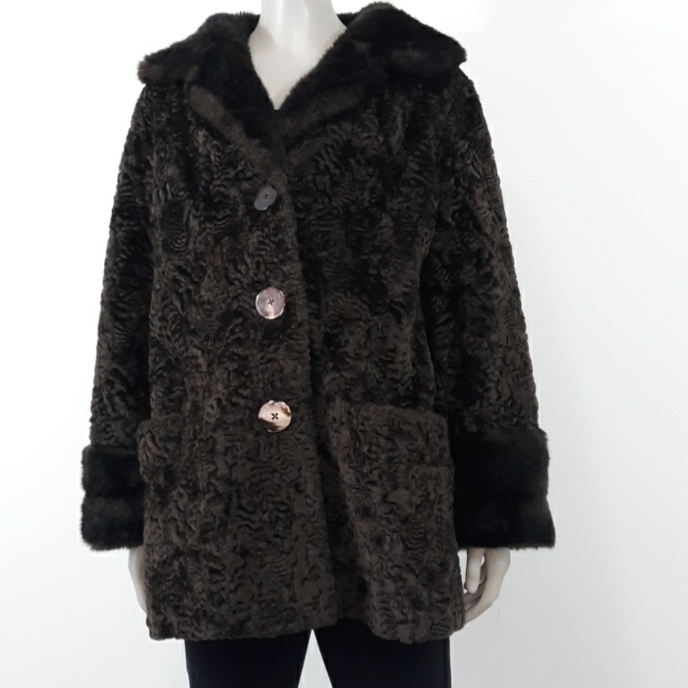 Vintage Russel Taylor Faux Fur Brown Coat